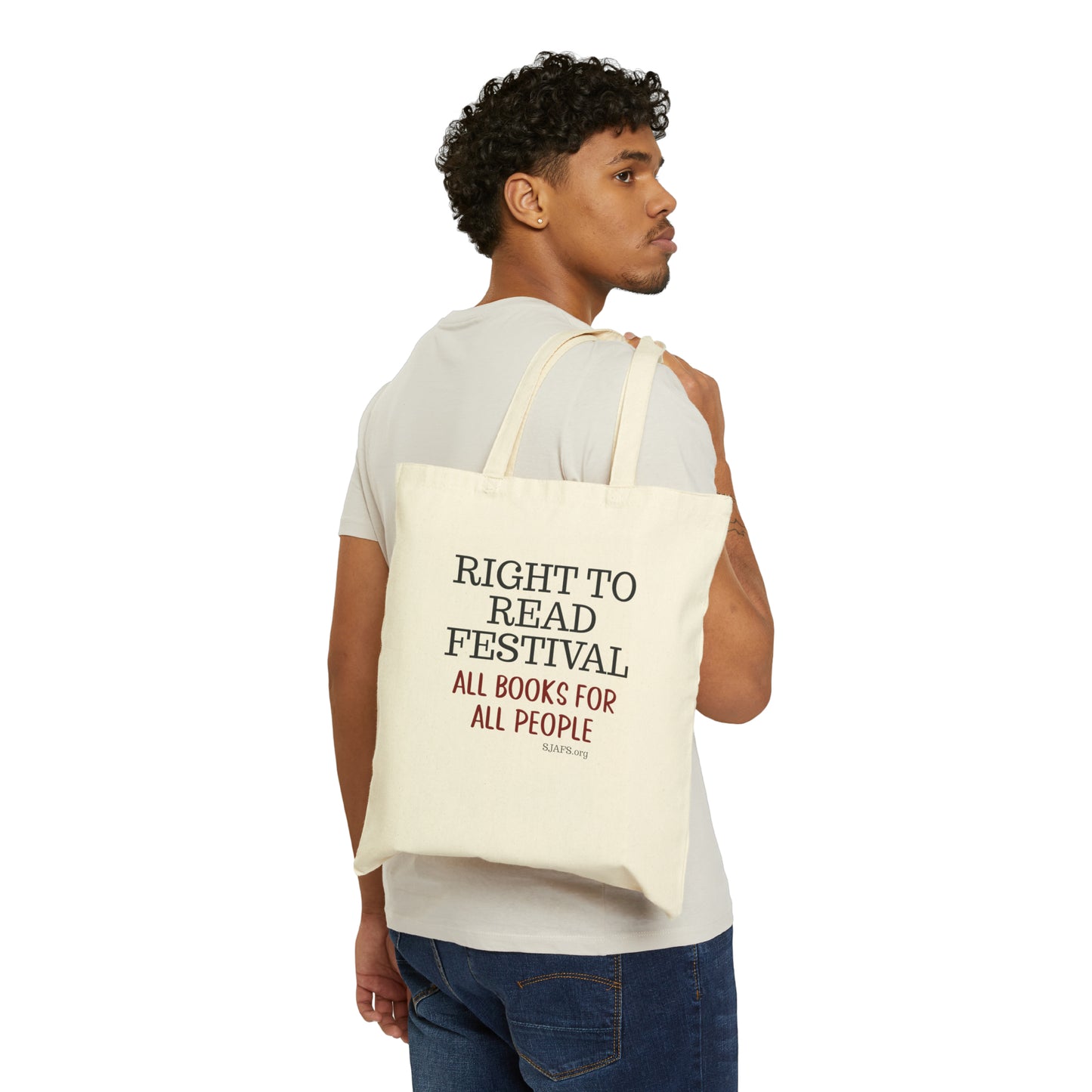 SJAFS Two Sided R2R and Logo Cotton Canvas Tote Bag
