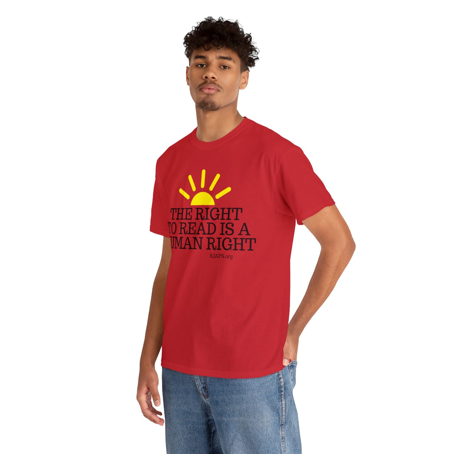 SJAFS The Right to Read is a Human Right Unisex Heavy Cotton Tee