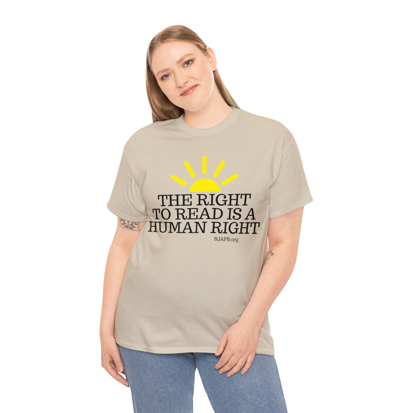 SJAFS The Right to Read is a Human Right Unisex Heavy Cotton Tee