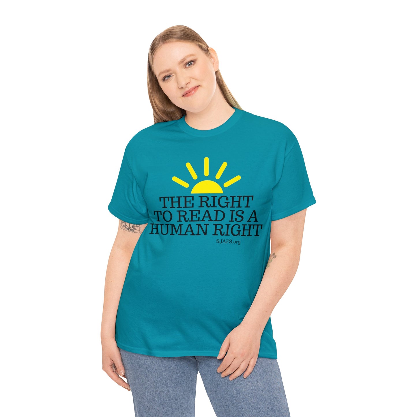 SJAFS The Right to Read is a Human Right Unisex Heavy Cotton Tee