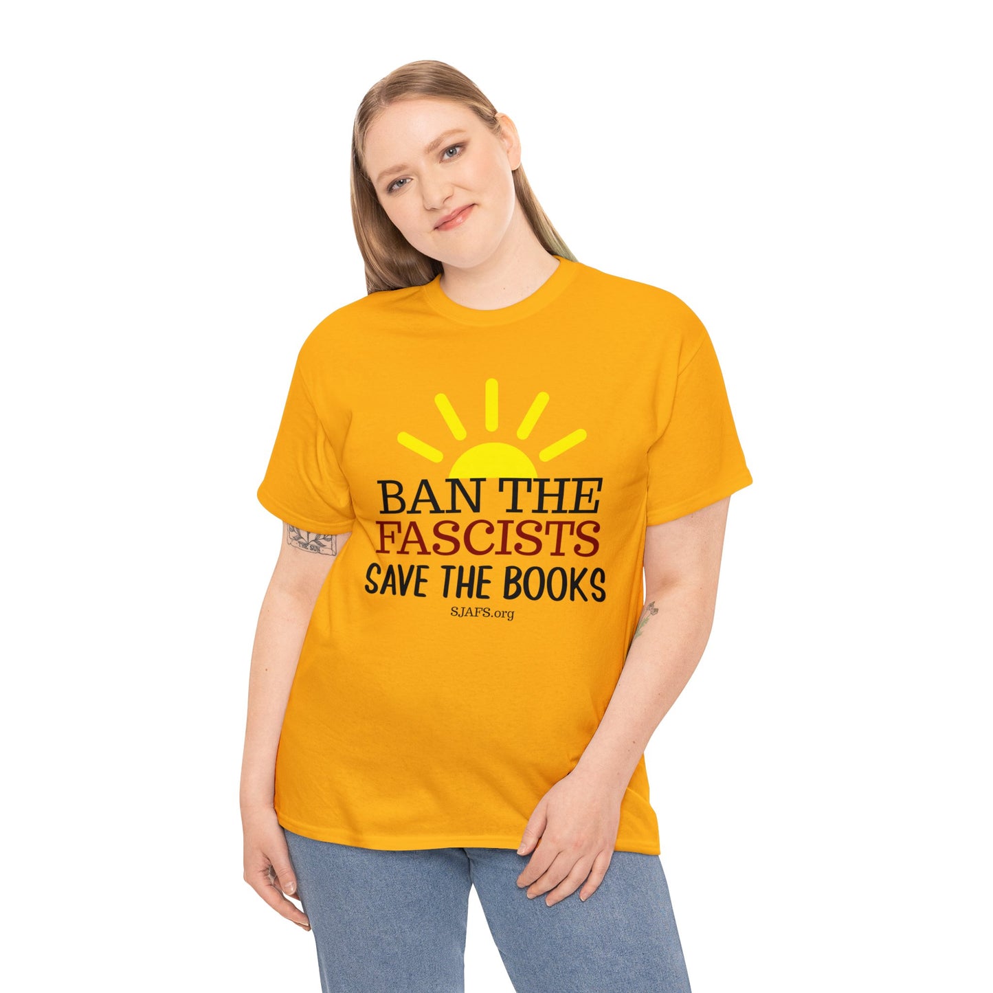 SJAFS Ban the Fascists Save the Books Unisex Heavy Cotton Tee