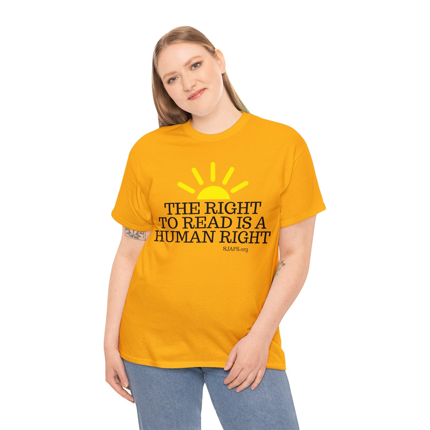 SJAFS The Right to Read is a Human Right Unisex Heavy Cotton Tee