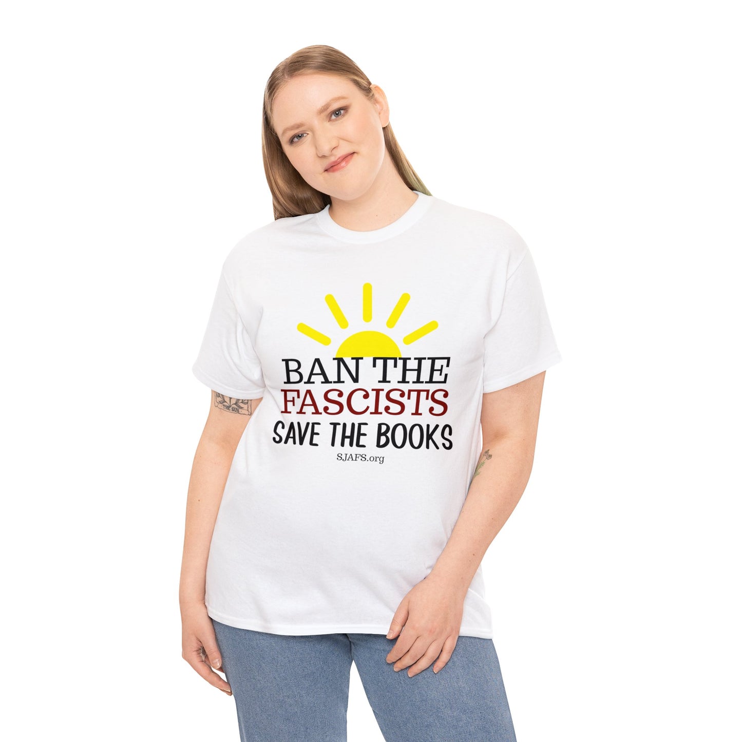 SJAFS Ban the Fascists Save the Books Unisex Heavy Cotton Tee
