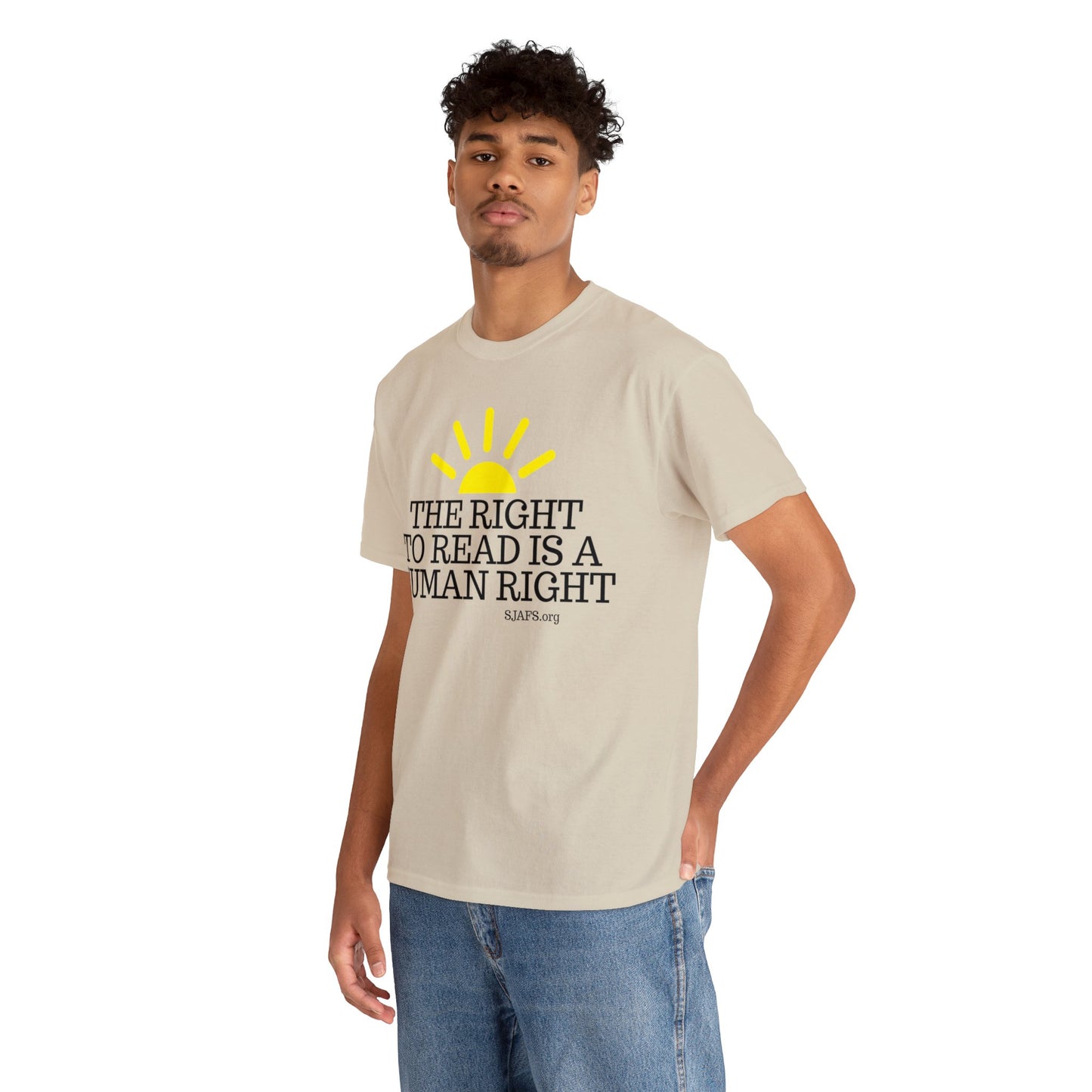 SJAFS The Right to Read is a Human Right Unisex Heavy Cotton Tee