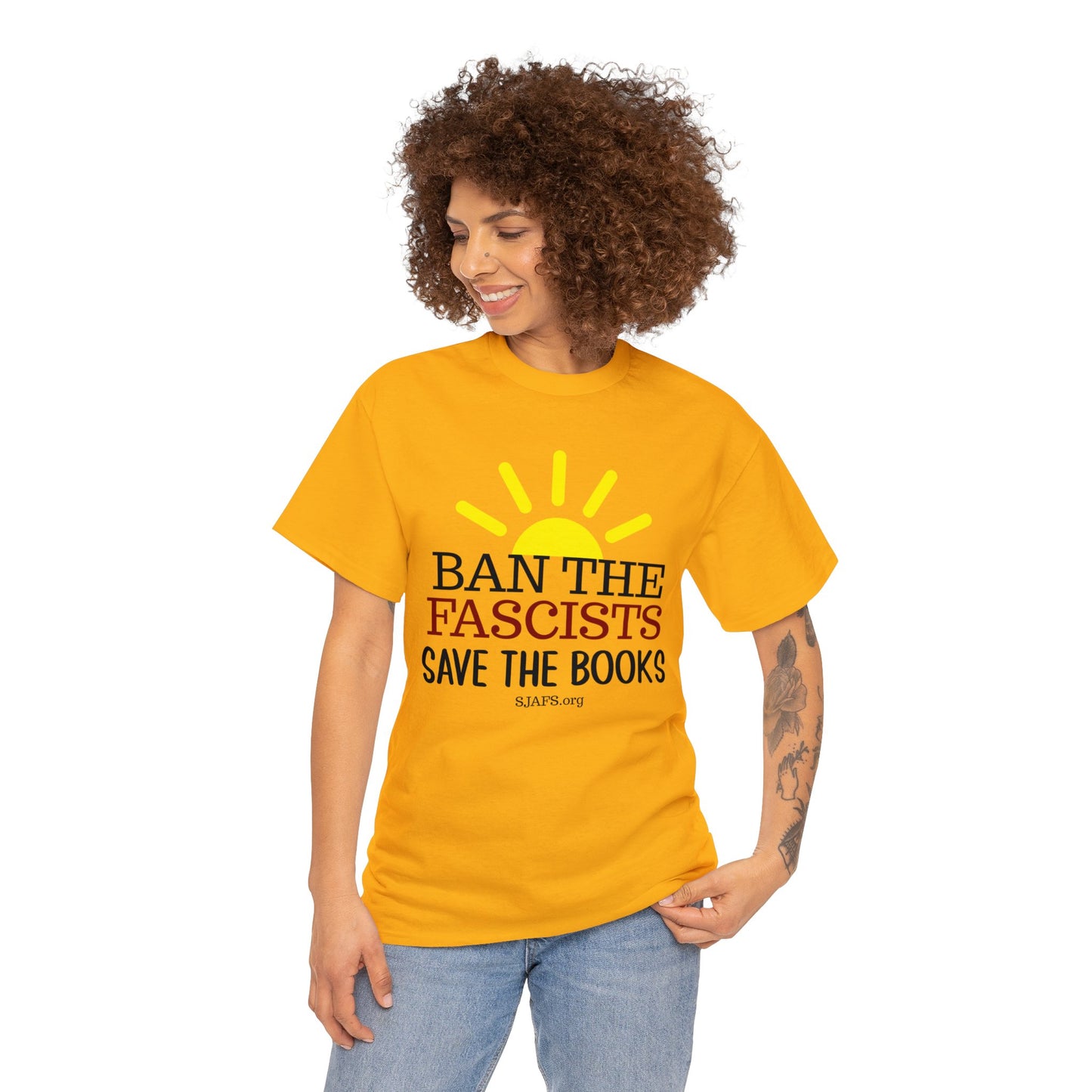SJAFS Ban the Fascists Save the Books Unisex Heavy Cotton Tee