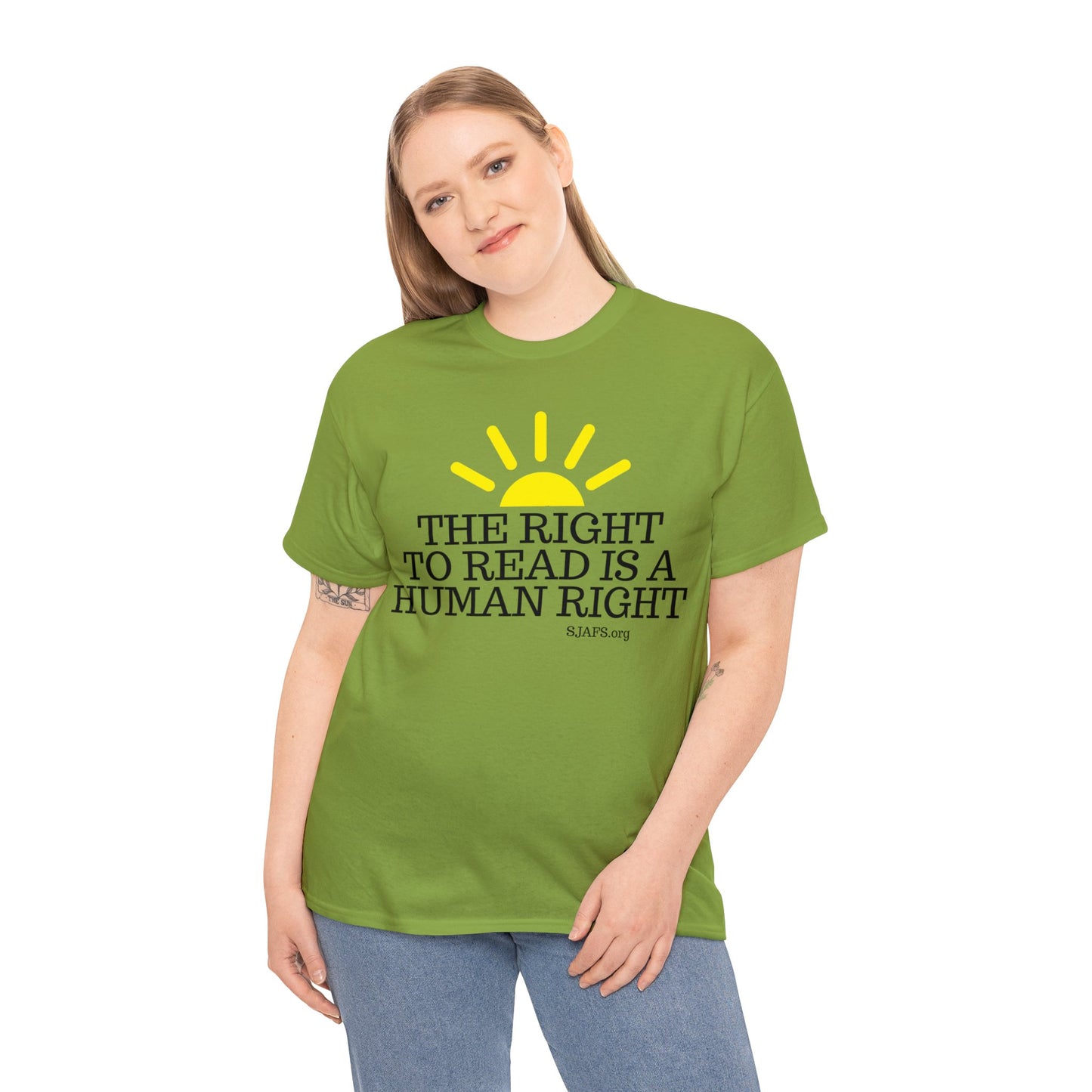 SJAFS The Right to Read is a Human Right Unisex Heavy Cotton Tee
