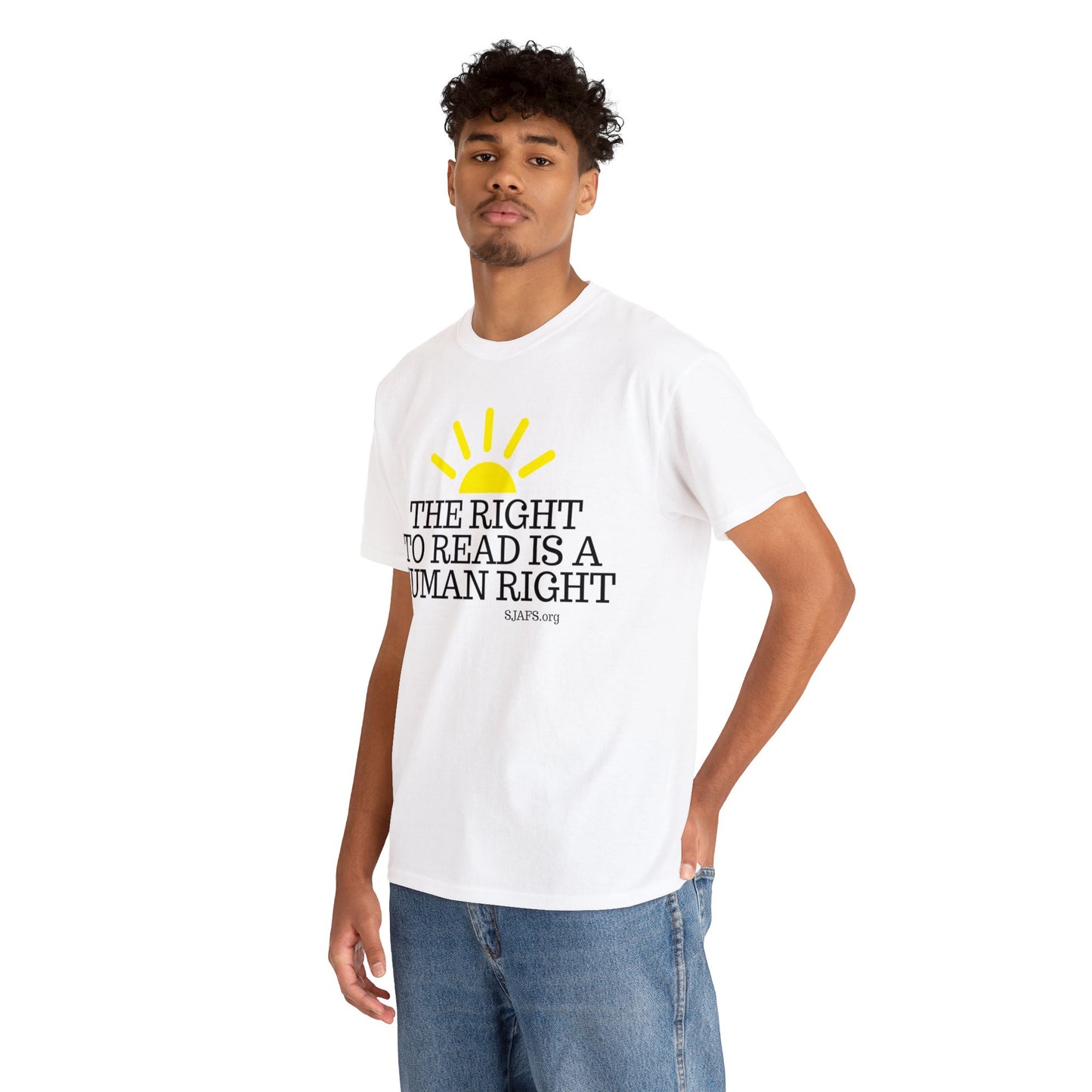 SJAFS The Right to Read is a Human Right Unisex Heavy Cotton Tee