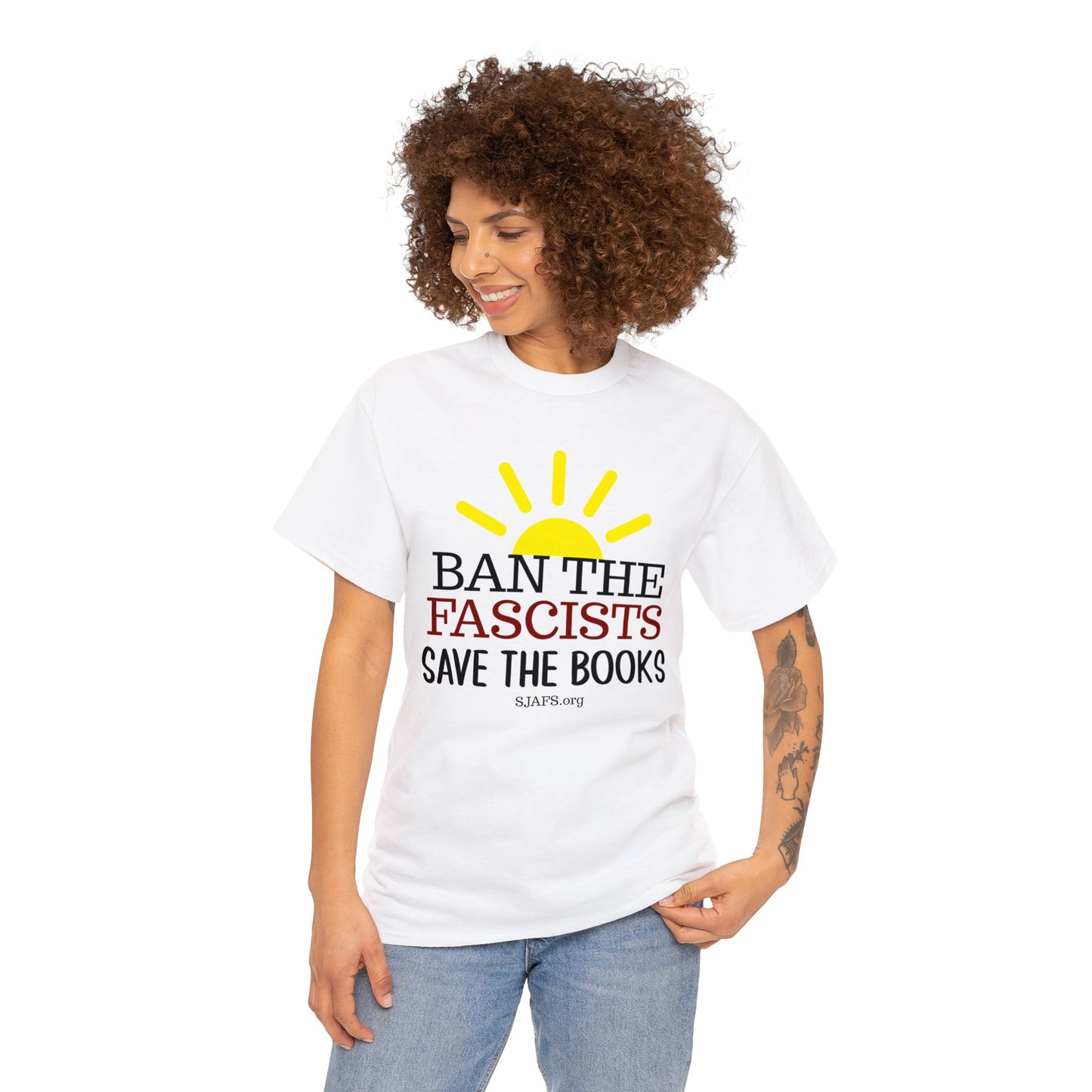 SJAFS Ban the Fascists Save the Books Unisex Heavy Cotton Tee