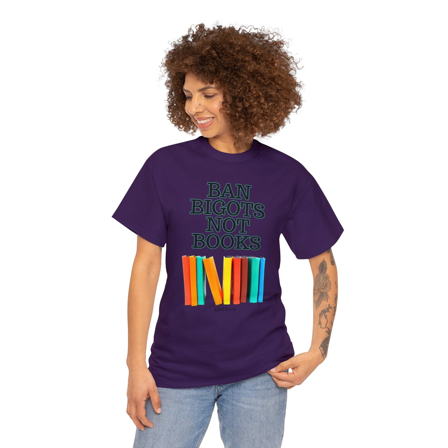 SJAFS Ban Bigots Not Books Unisex Heavy Cotton Tee