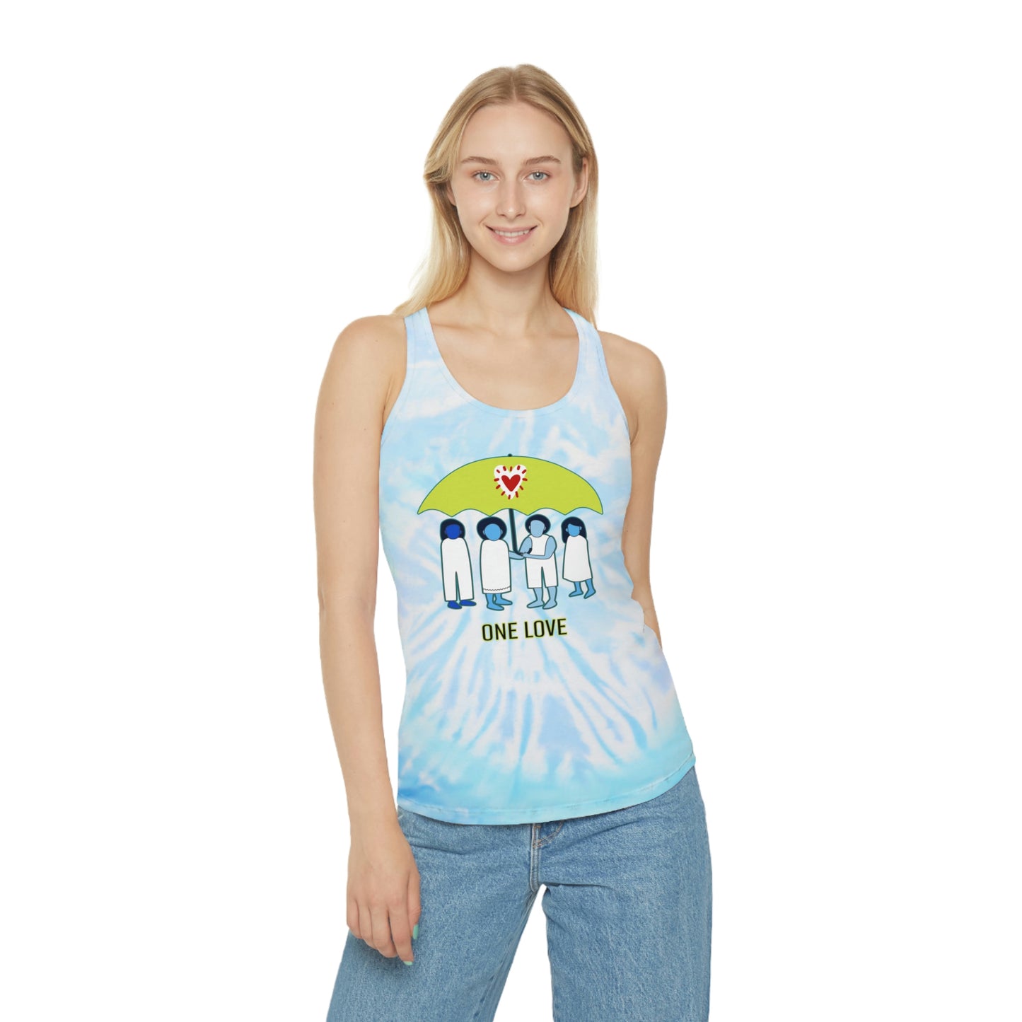 One Love Tie Dye Racerback Tank Top