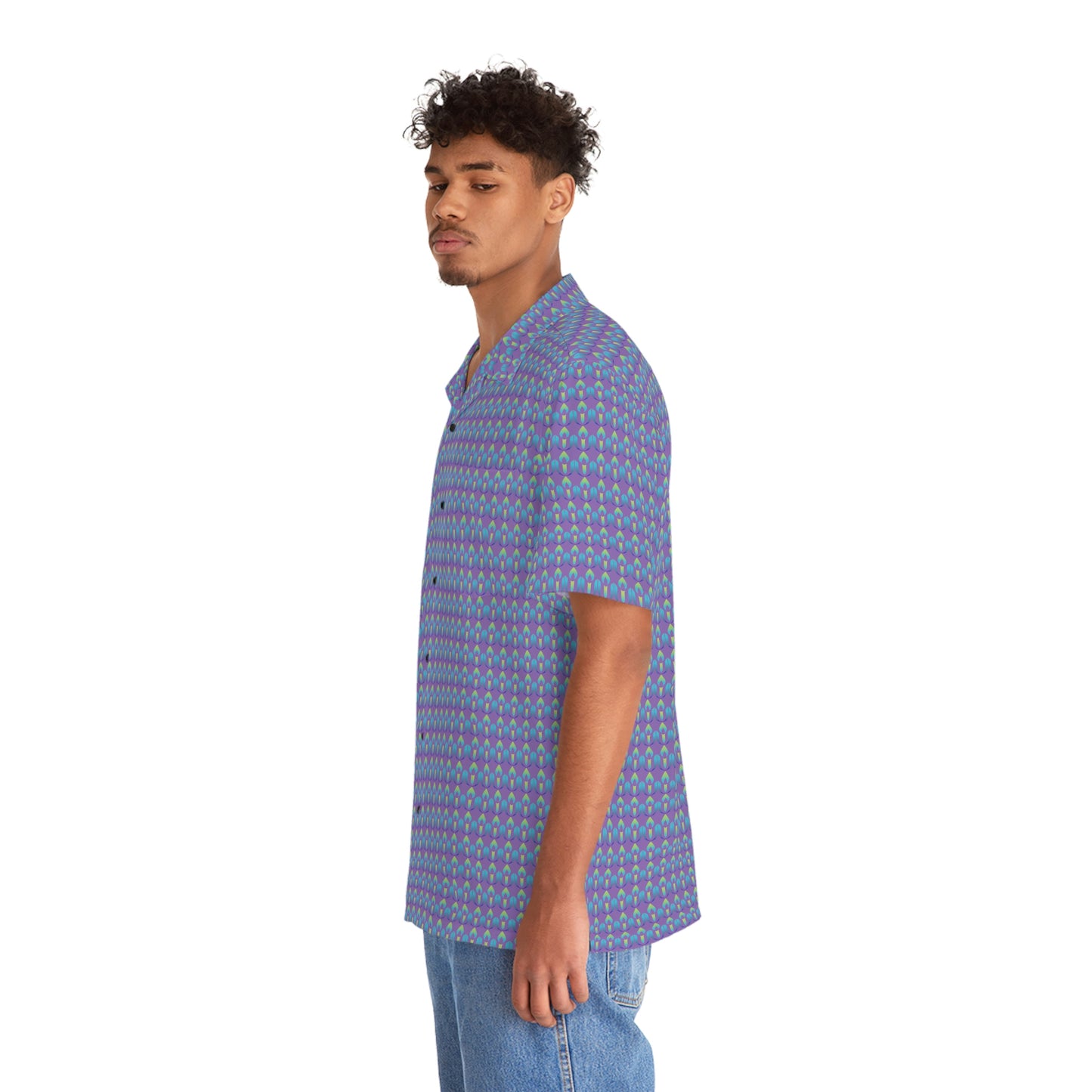 Purple UUCOV Men's Hawaiian Shirt (AOP)