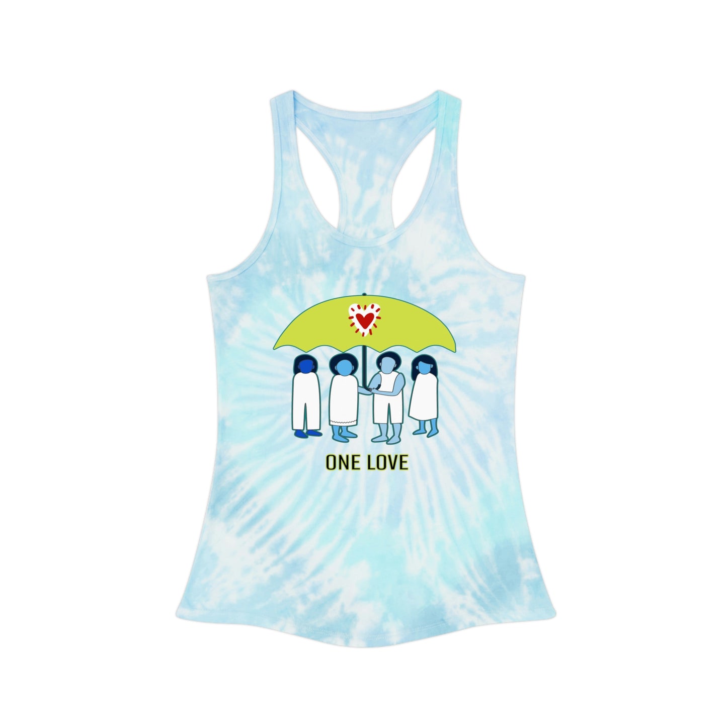 One Love Tie Dye Racerback Tank Top