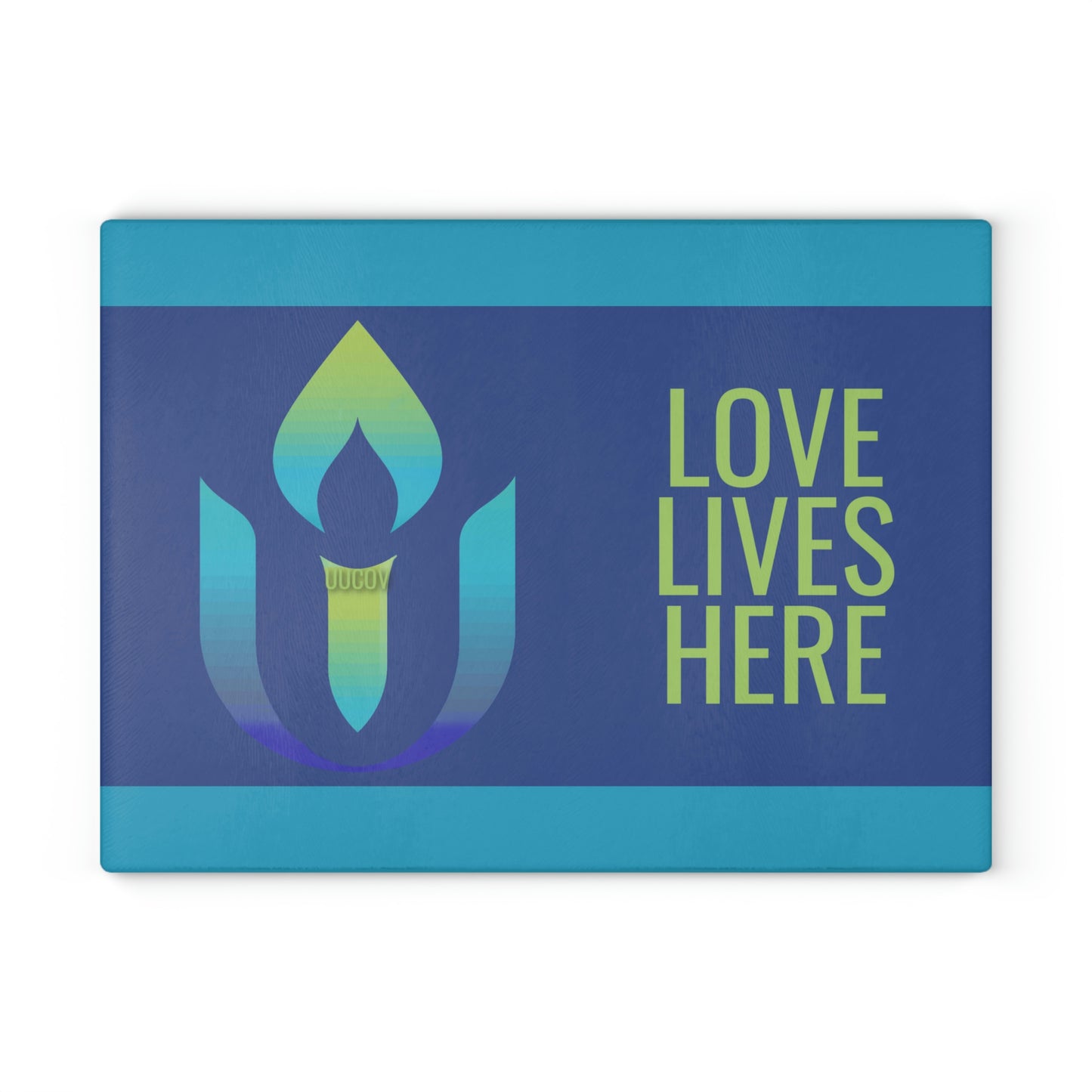 Love Lives Here Glass Cutting Board