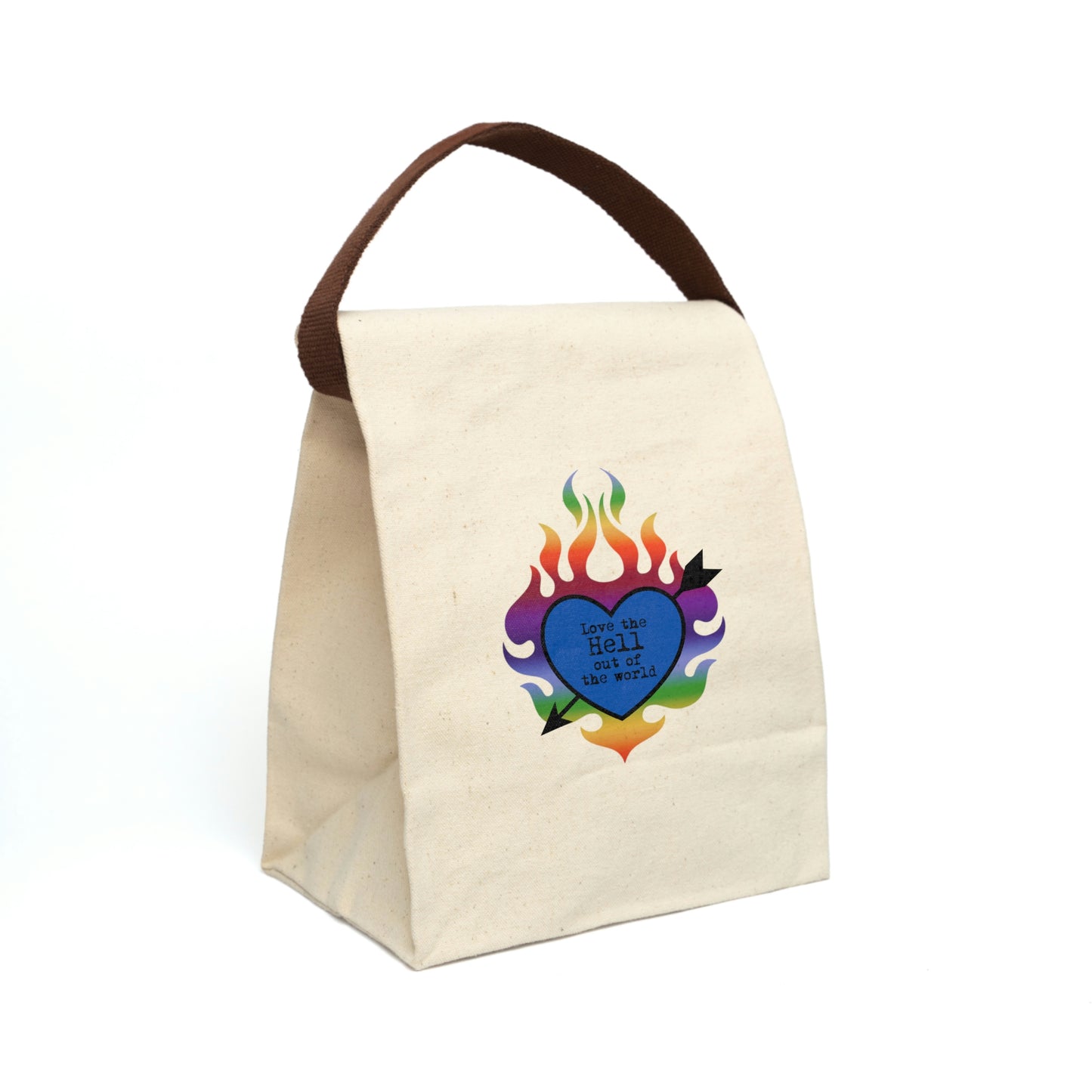 Love the Hell Out of the World Canvas Lunch Bag With Strap