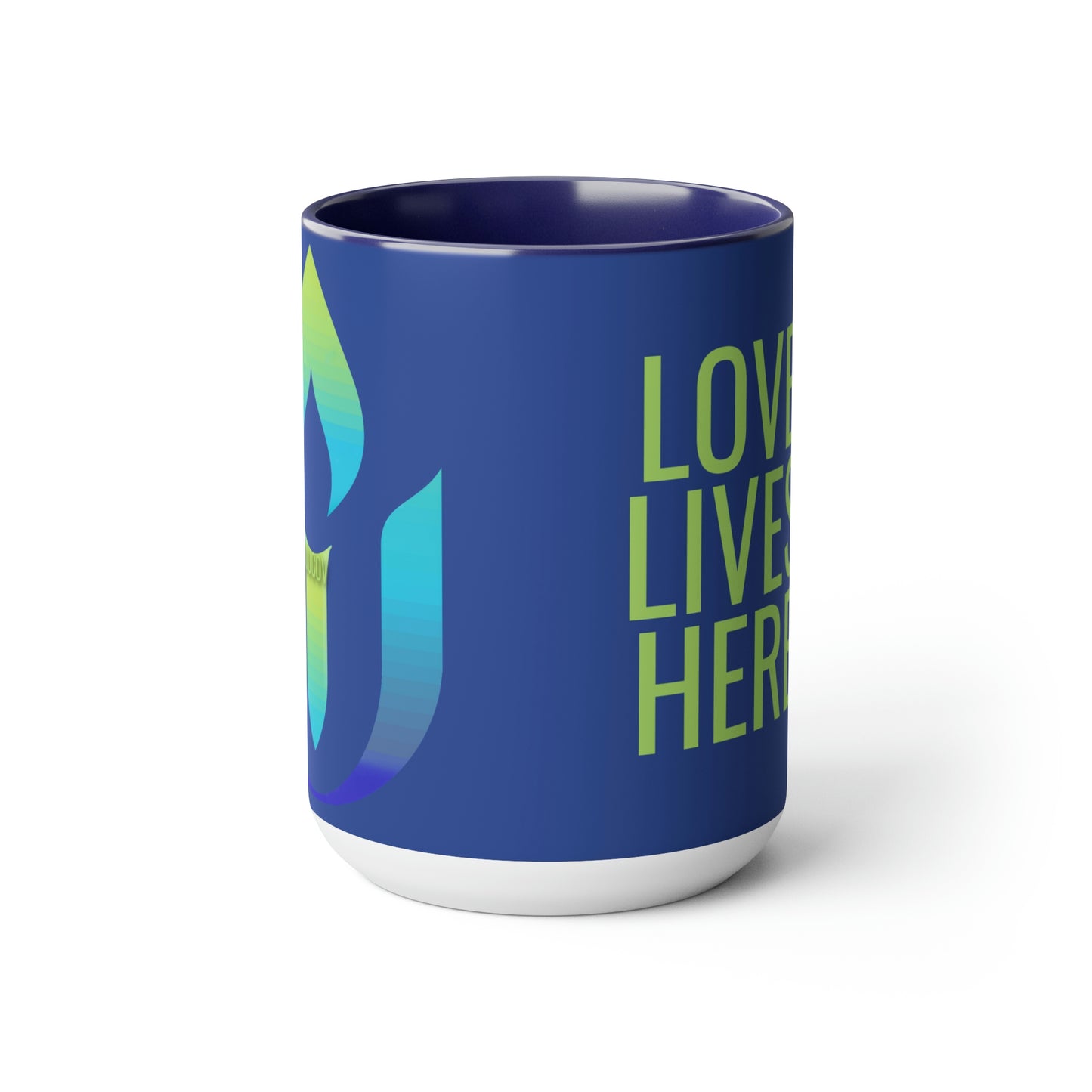 Love Lives HereTwo-Tone Coffee Mugs, 15oz