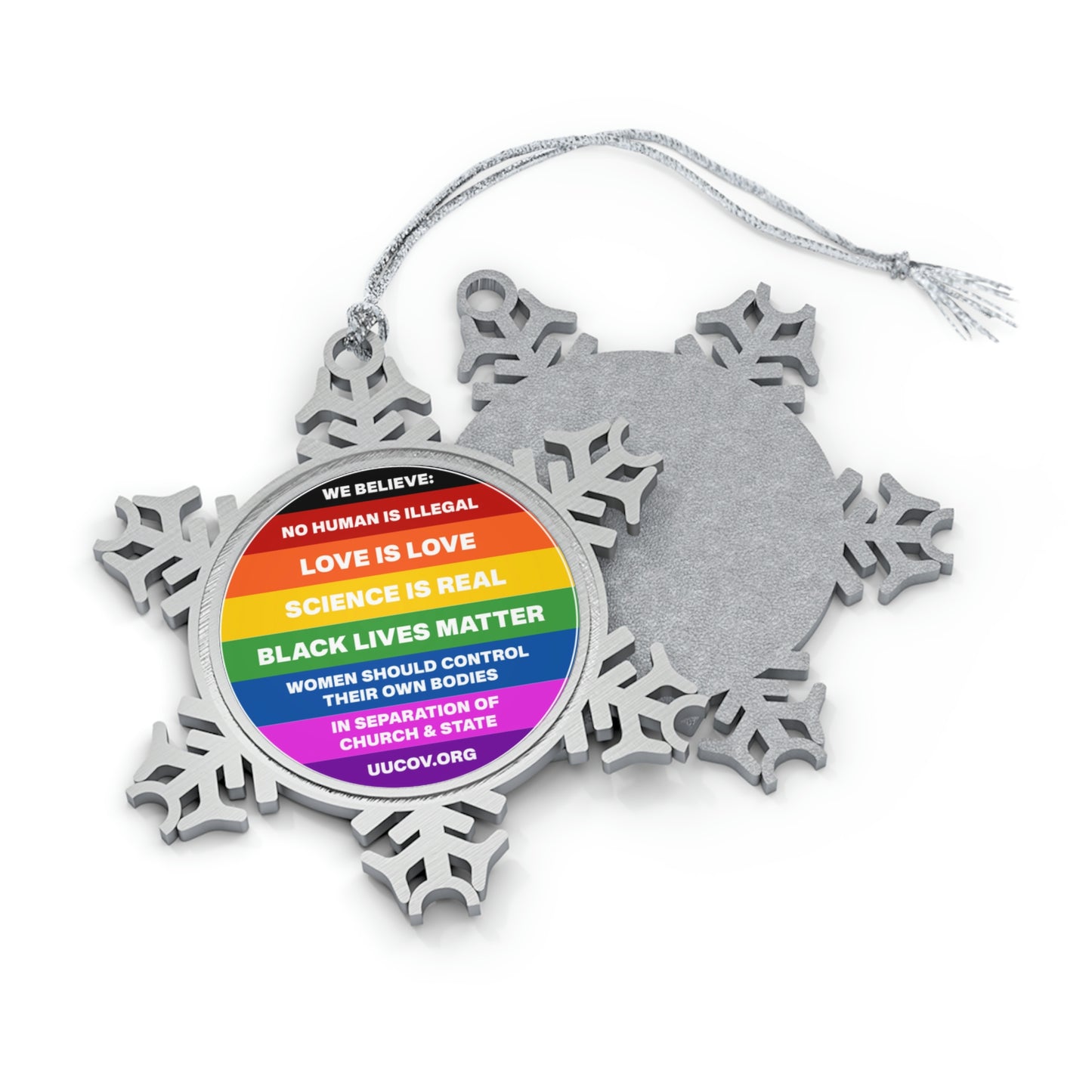 We Believe Pewter Snowflake Ornament