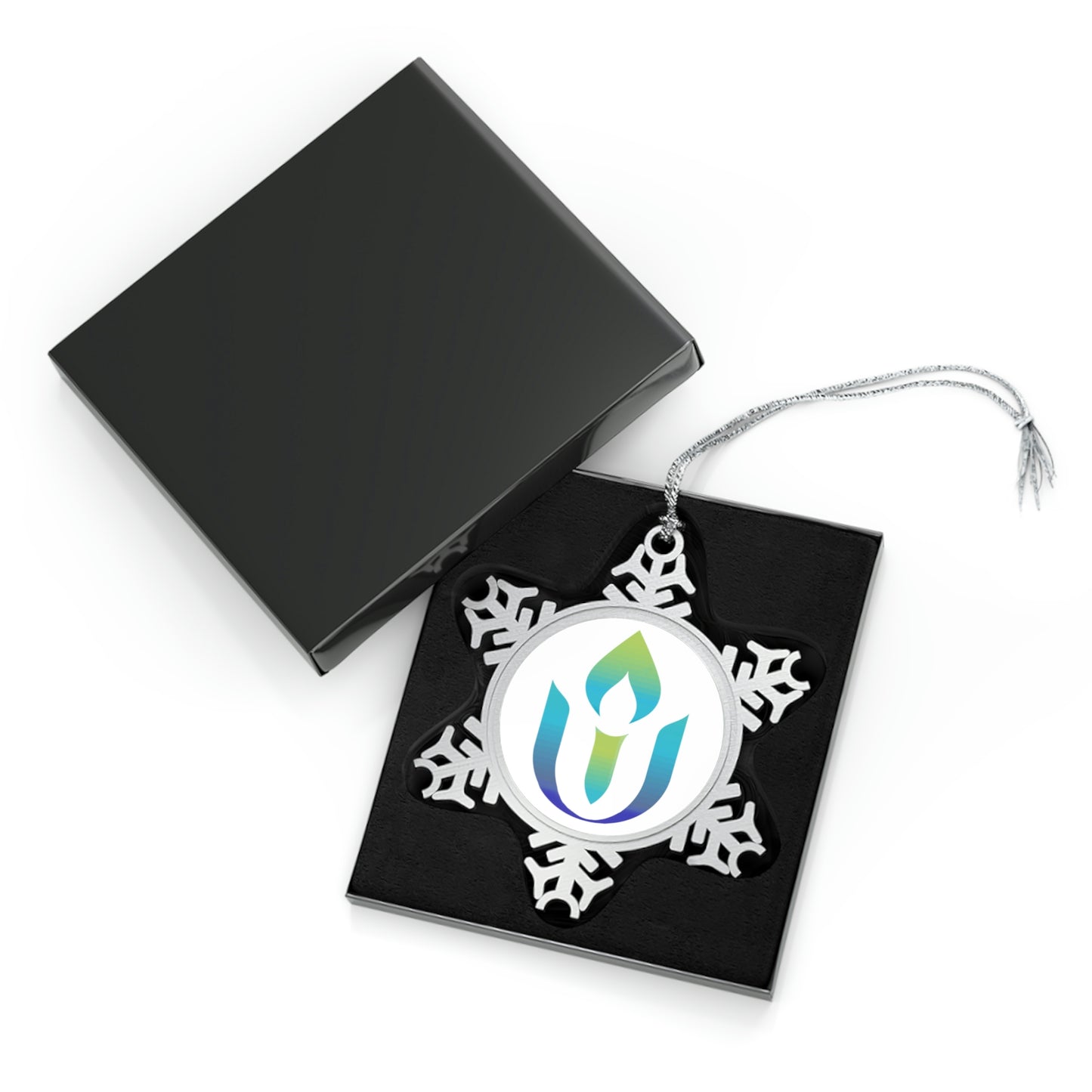UUCOV Logo (White Background) Pewter Snowflake Ornament