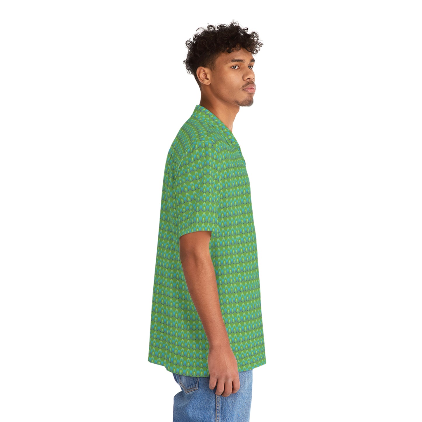 Green UUCOV Men's Hawaiian Shirt (AOP)