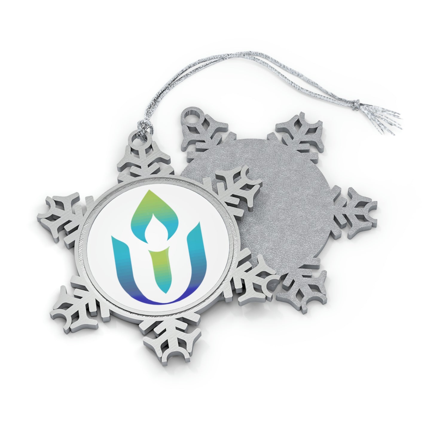 UUCOV Logo (White Background) Pewter Snowflake Ornament