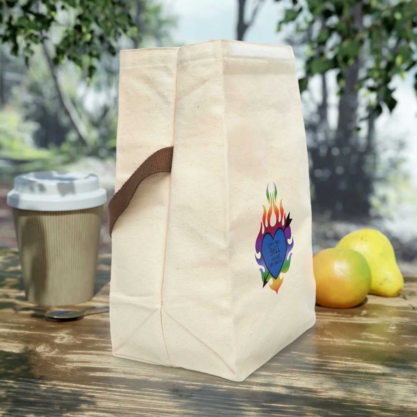 Love the Hell Out of the World Canvas Lunch Bag With Strap