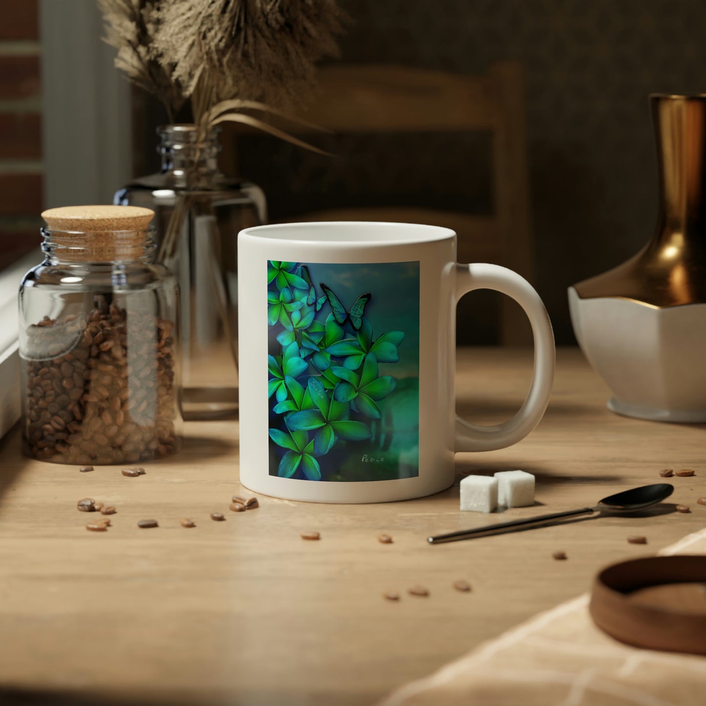 Jumbo Butterfly Peace Mug, 20oz