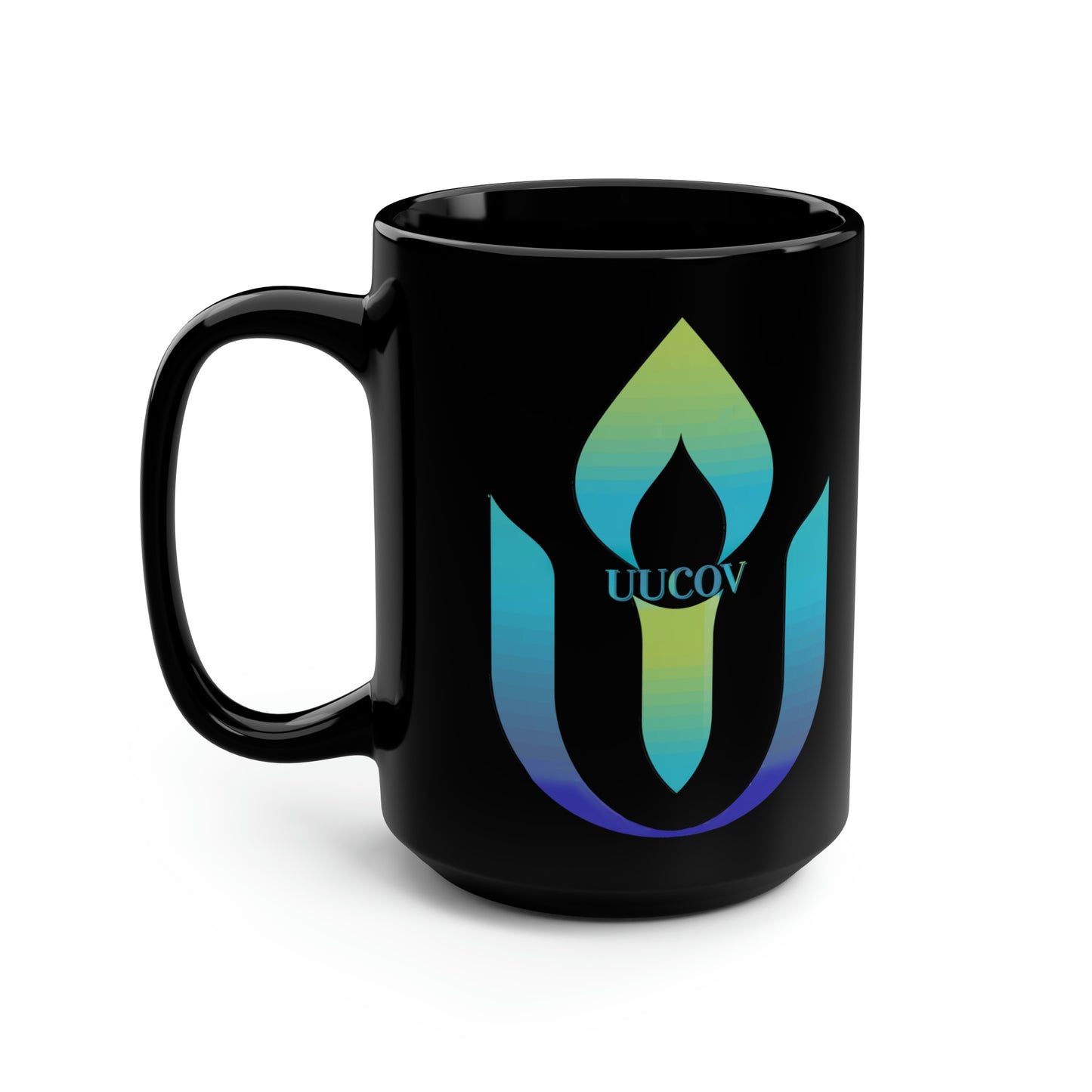 UUCOV Logo Black Mug, 15oz