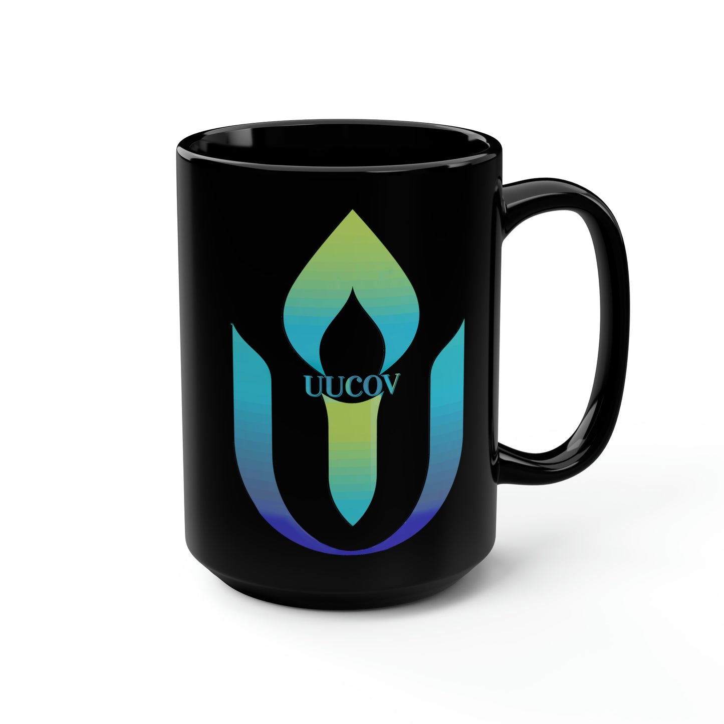 UUCOV Logo Black Mug, 15oz