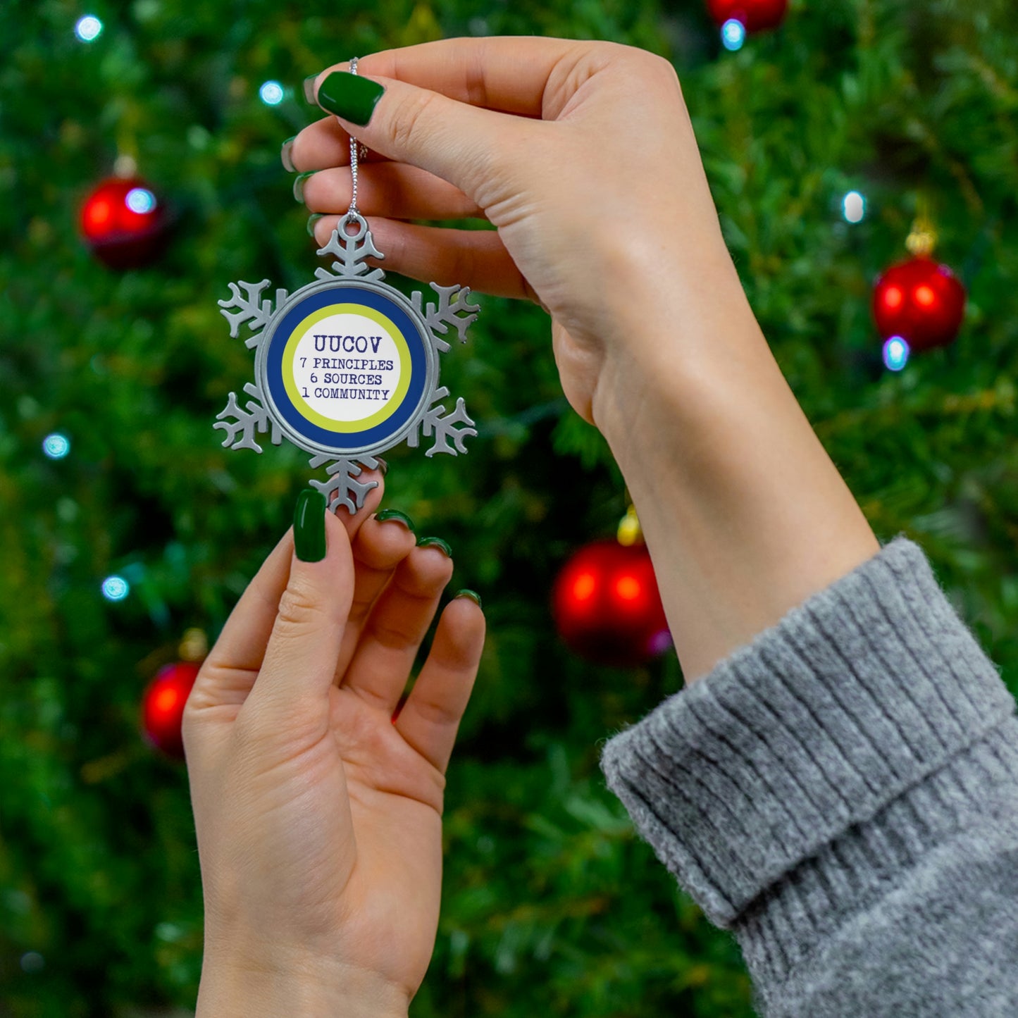 7 Principle Pewter Snowflake Ornament
