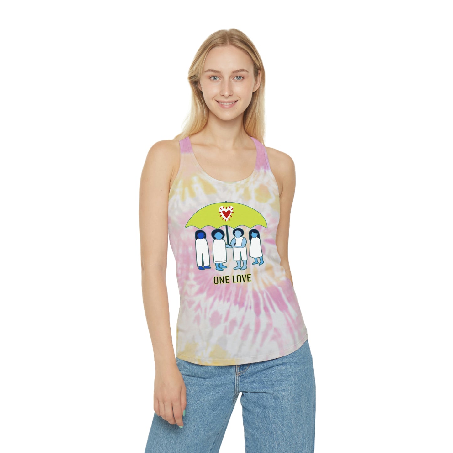 One Love Tie Dye Racerback Tank Top