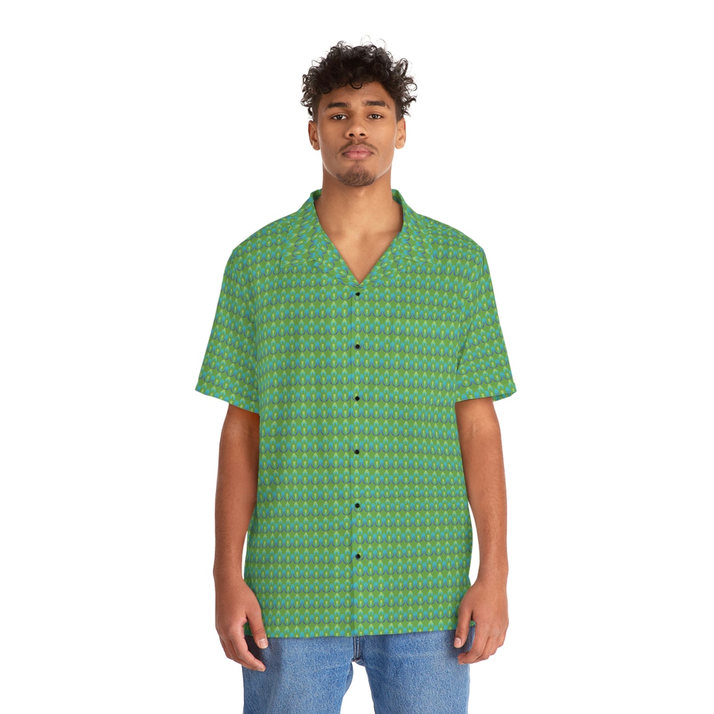 Green UUCOV Men's Hawaiian Shirt (AOP)