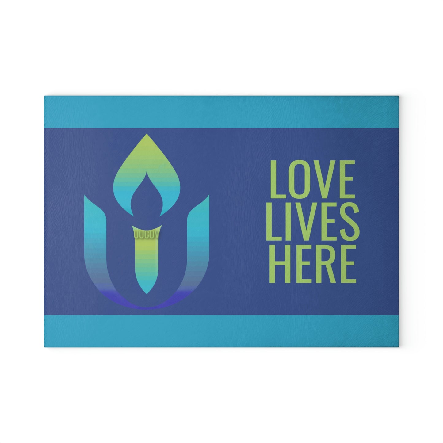 Love Lives Here Glass Cutting Board