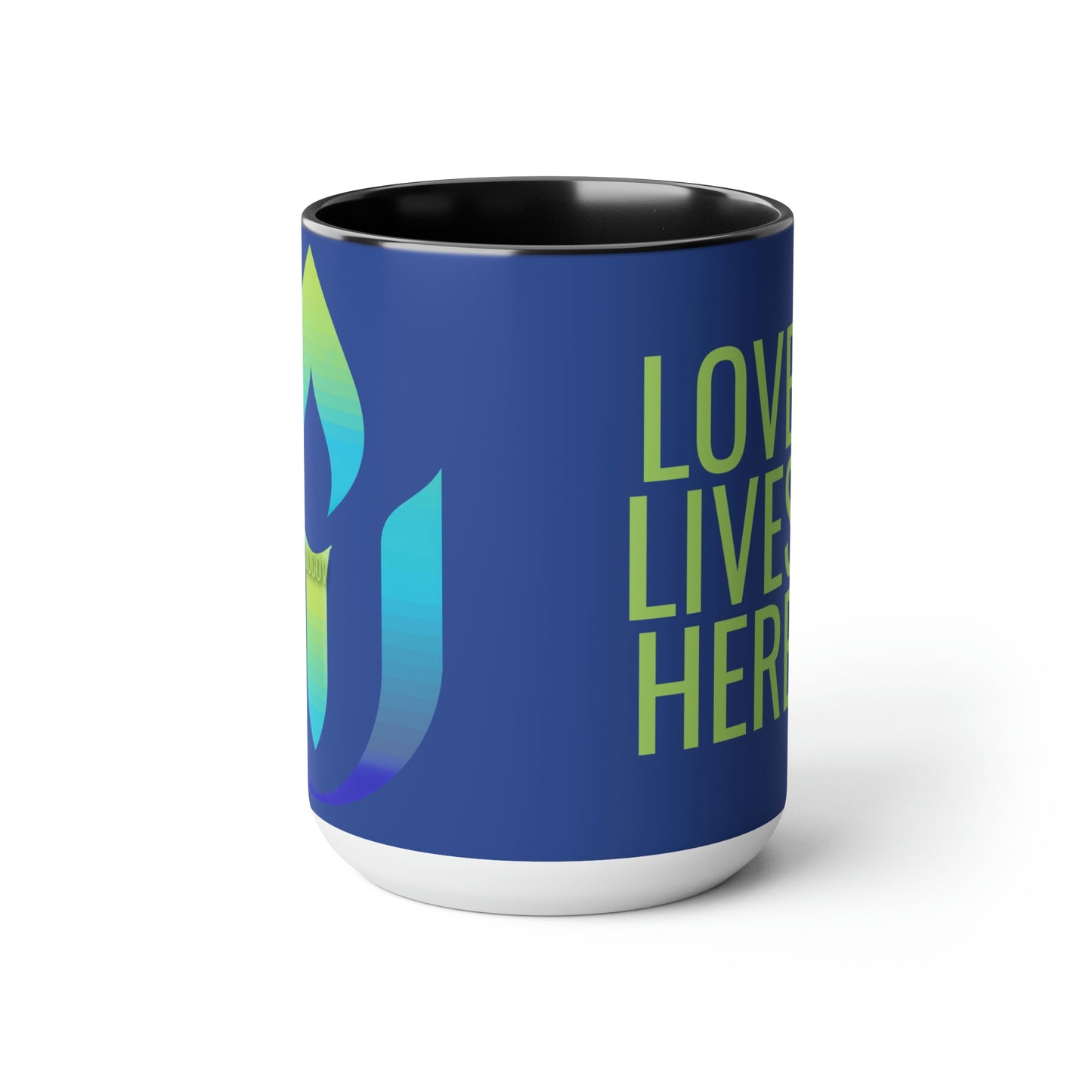 Love Lives HereTwo-Tone Coffee Mugs, 15oz
