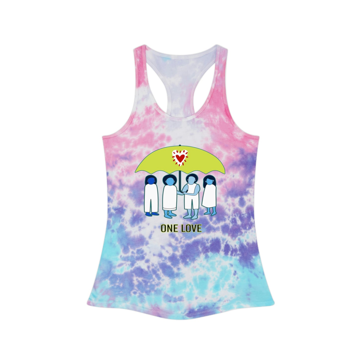 One Love Tie Dye Racerback Tank Top