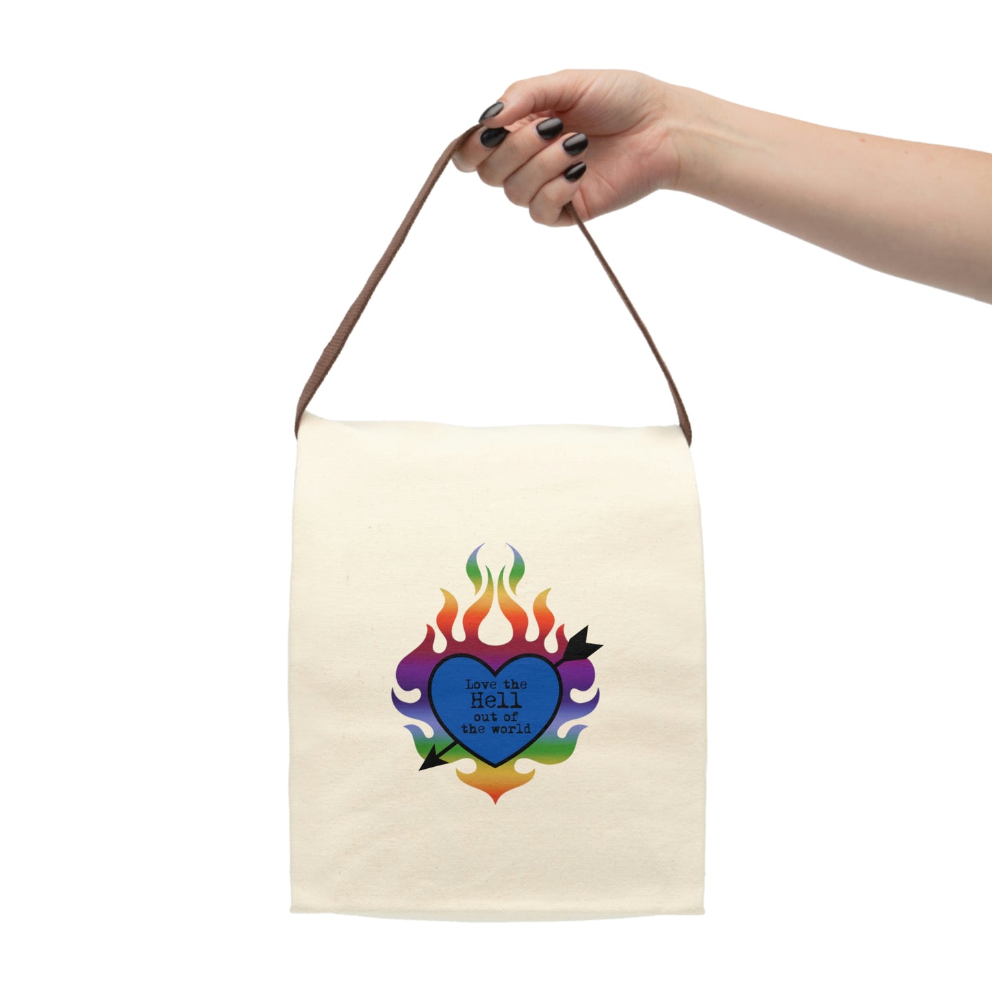Love the Hell Out of the World Canvas Lunch Bag With Strap