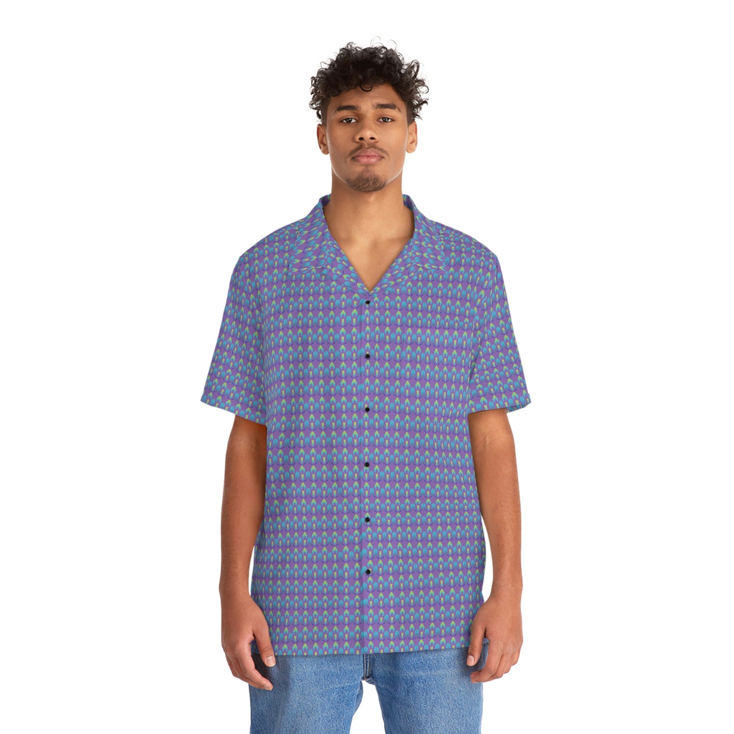 Purple UUCOV Men's Hawaiian Shirt (AOP)