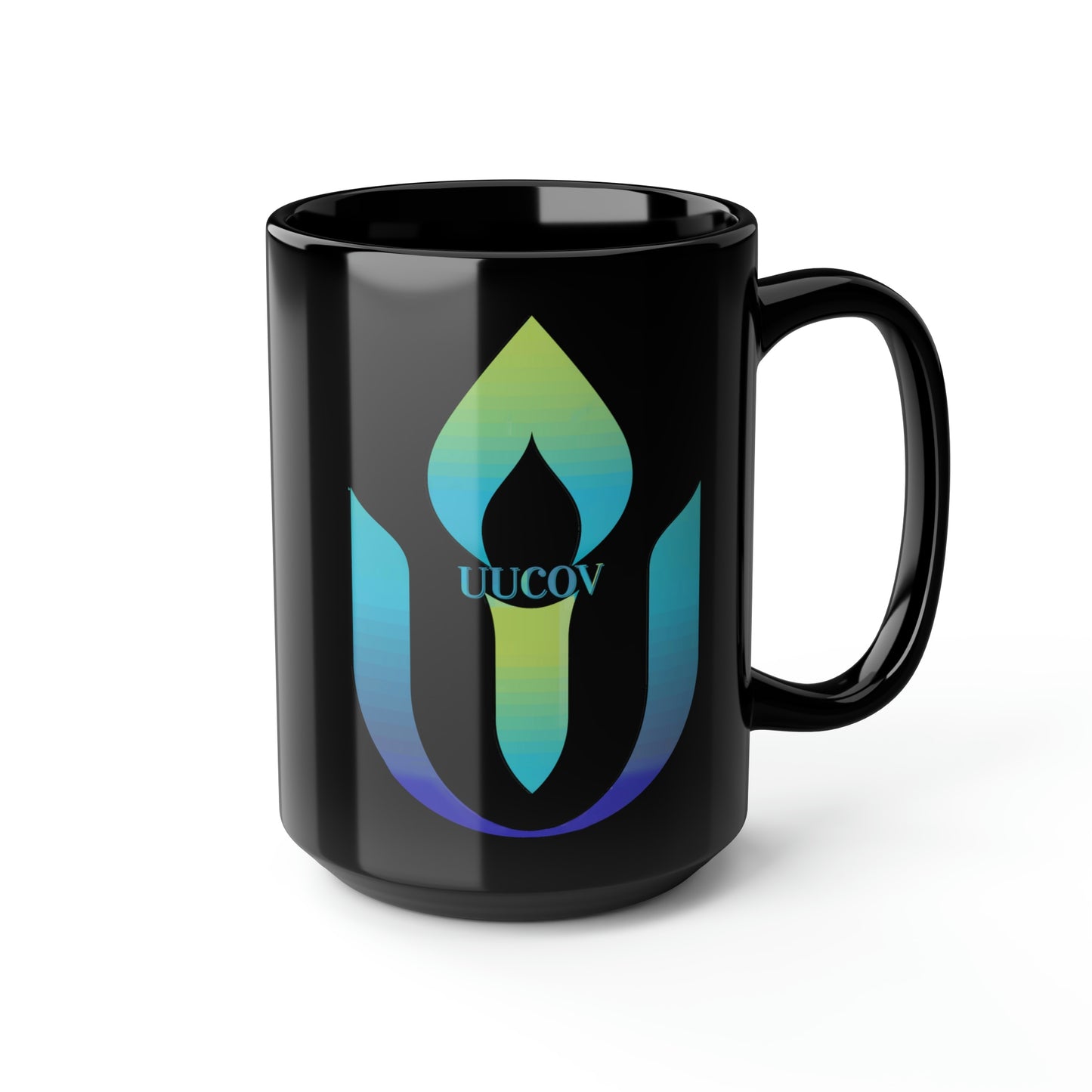 UUCOV Logo Black Mug, 15oz