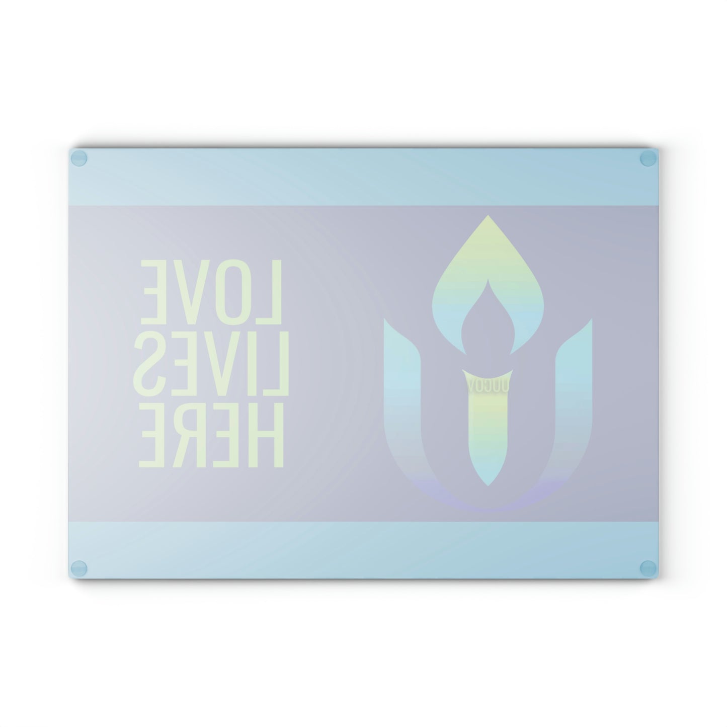 Love Lives Here Glass Cutting Board