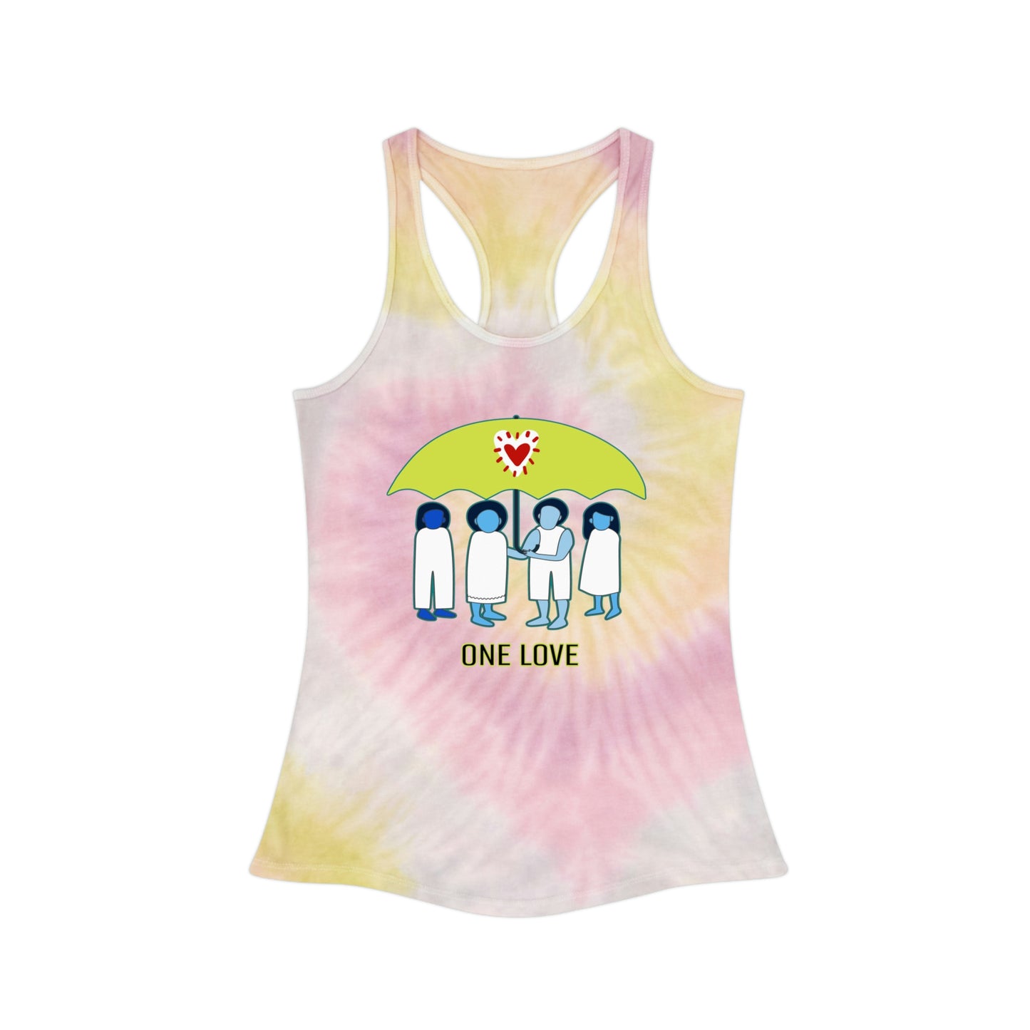 One Love Tie Dye Racerback Tank Top