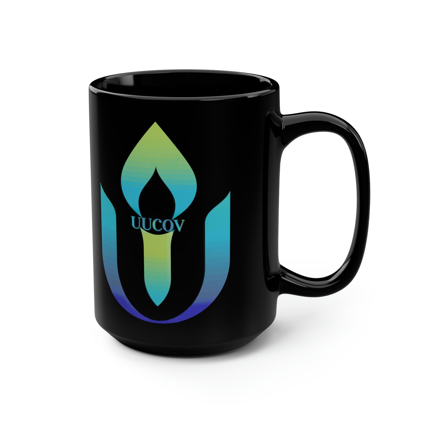UUCOV Logo Black Mug, 15oz