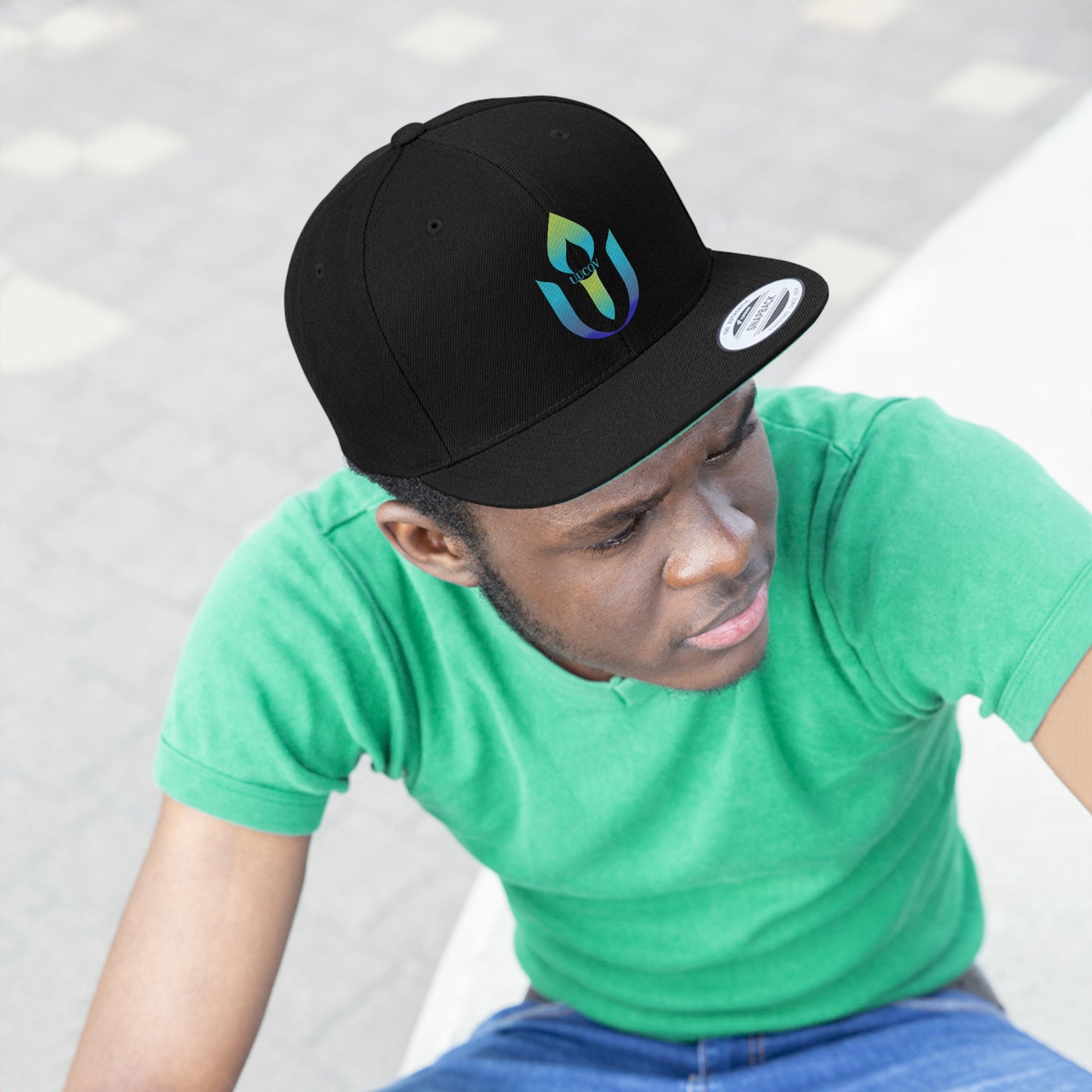 UUCOV Unisex Flat Bill Hat (Embroidered design)