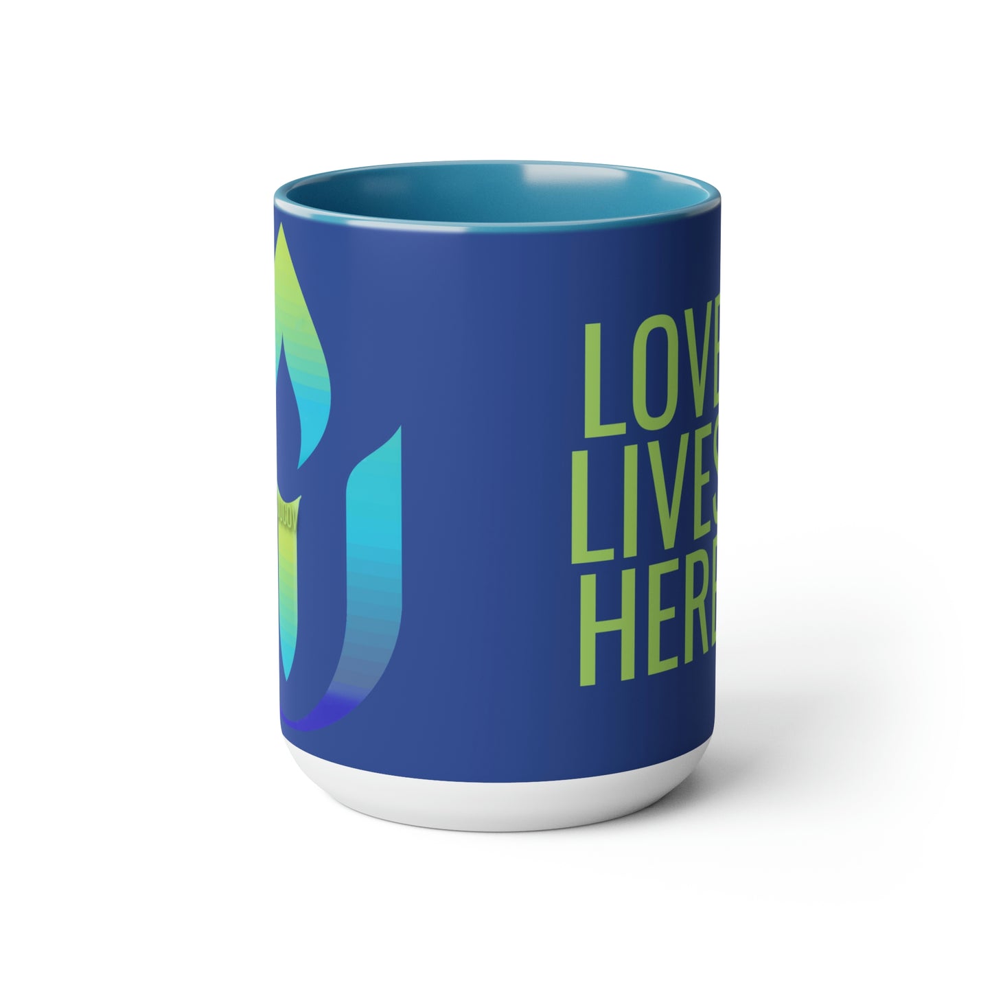 Love Lives HereTwo-Tone Coffee Mugs, 15oz