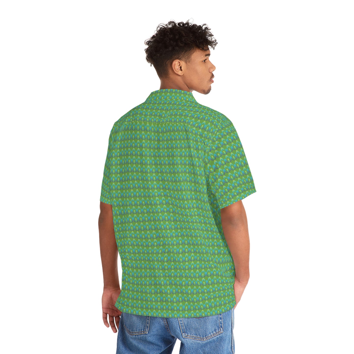 Green UUCOV Men's Hawaiian Shirt (AOP)