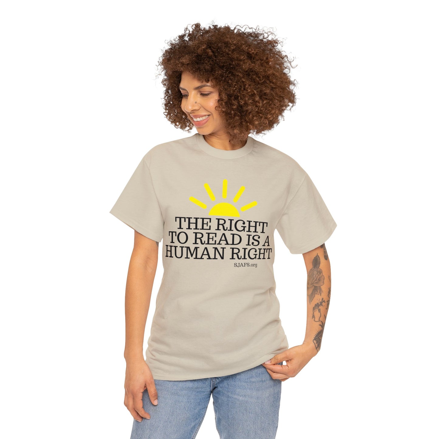 SJAFS The Right to Read is a Human Right Unisex Heavy Cotton Tee