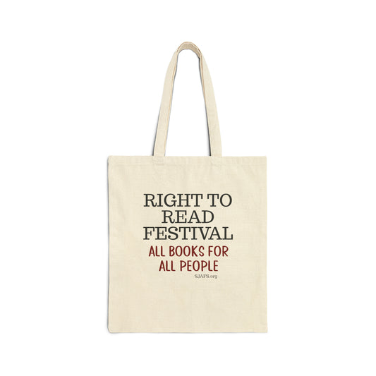SJAFS Two Sided R2R and Logo Cotton Canvas Tote Bag