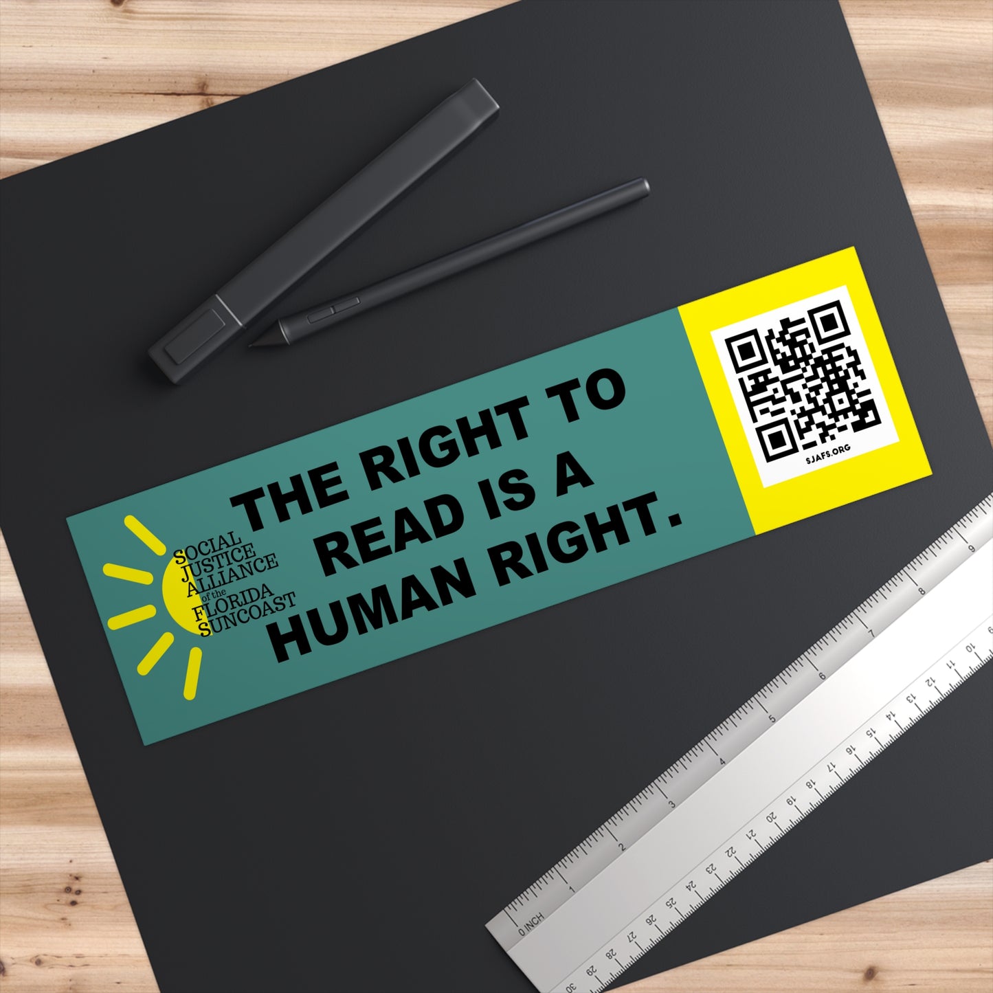 SJAFS The Right to Read is a Human Right Bumper Stickers