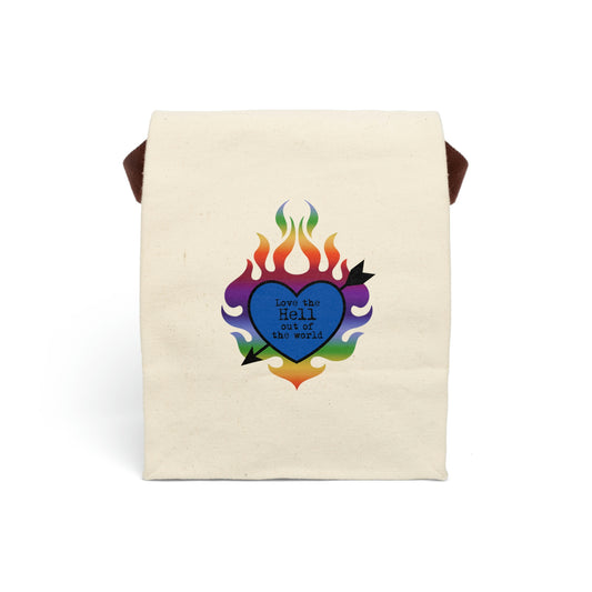 Love the Hell Out of the World Canvas Lunch Bag With Strap